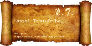 Maszal Tonuzóba névjegykártya